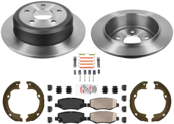 Rear AmeriBRAKES Carbon Disc Brake Rotors Pads for Jeep Wrangler 2007-2017