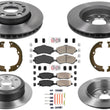 Complete AmeriBRAKES Carbon Disc Brake Rotors Pads for Jeep Wrangler 2007-2017
