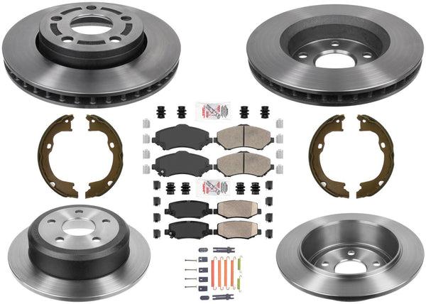 Complete AmeriBRAKES Carbon Disc Brake Rotors Pads for Jeep Wrangler 2007-2017