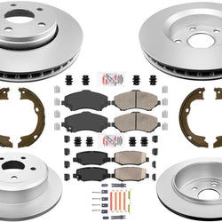 Complete AmeriBRAKES Coated Disc Brake Rotors Pads for Jeep Wrangler 2007-2017
