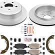 Rear AmeriBRAKES Coated Disc Brake Rotors Pads for Jeep Wrangler 2007-2017