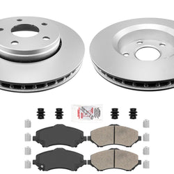 Front AmeriBRAKES Coated Disc Brake Rotors Pads for Jeep Wrangler 2007-2017