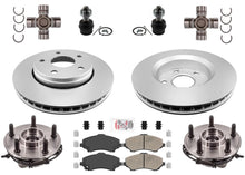 Front Hub & Bearing Assembly Disc Rotors Pads Kit for Jeep Wrangler 2007-2017