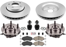 Front Hub & Bearing Assembly Disc Rotors Pads Kit for Jeep Wrangler 2007-2017