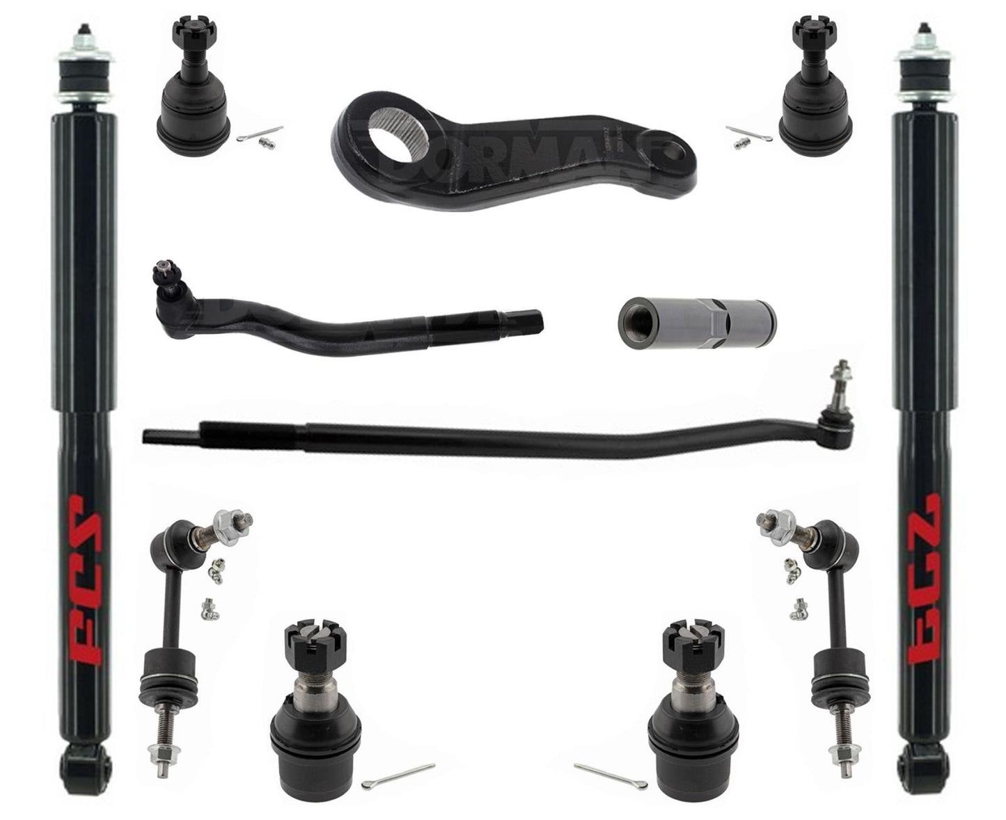 Front Shocks Tie Rods Ball Joints & Links For RAM 2500 2014-2022 / 3500 14-2022