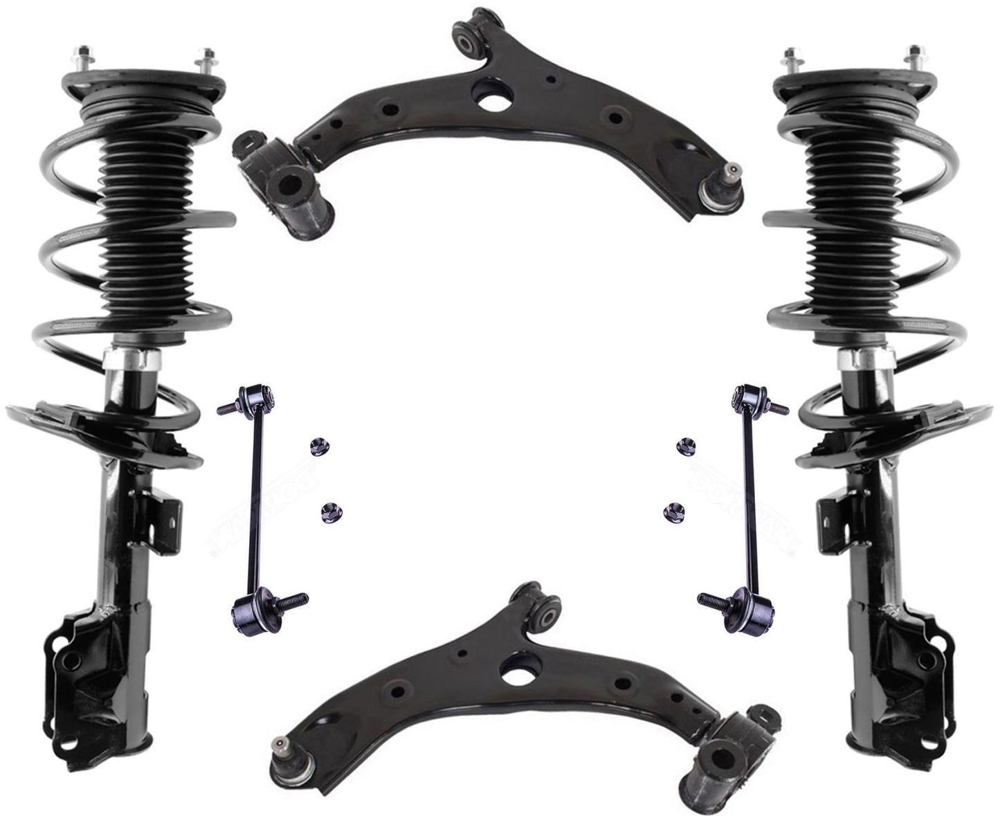 Front Complete Struts Assembly Lower Control Arms & Links For Mazda 3 2014-2018
