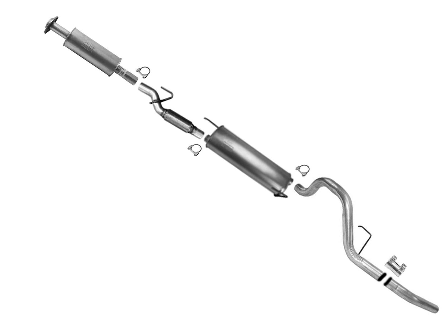Sistema de escape de tubo de cola de silenciador resonador para F150 11-14 3.7L 145" distancia entre ejes