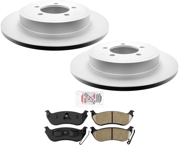 Rear Disc Brake Rotors & Ceramic Pads For Ford Explorer Mountaineer 2006-2010
