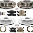 Front & Rear Rotors & Ceramic Pads Brake Shoes For 2007-2010 Explorer Sport Trac
