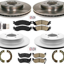 Front & Rear Rotors & Ceramic Pads Brake Shoes For 2007-2010 Explorer Sport Trac