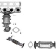 Front & Rear Catalytic Converter Flex Pipe For Hyundai Santa Fe 2.4L 2010-2012