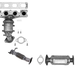 Front & Rear Catalytic Converter Flex Pipe For Hyundai Santa Fe 2.4L 2010-2012