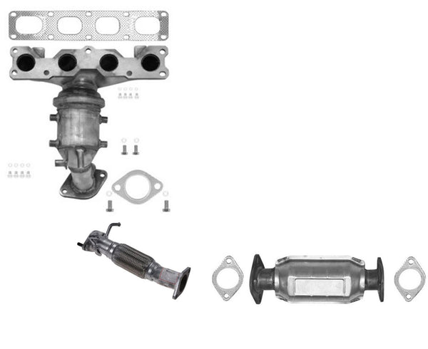 Front & Rear Catalytic Converter Flex Pipe For Hyundai Santa Fe 2.4L 2010-2012