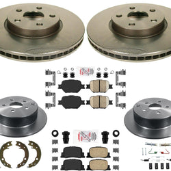 Frt & Rr Performance Carbon Brake Disc Rotors Brake Pads For 2005-2010 Scion Tc