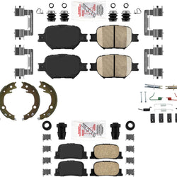Frt & Rear AmeriPLATINUM Ceramic Brake Pads Parking Shoes For Scion tC 2005-10
