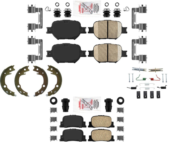 Frt & Rear AmeriPLATINUM Ceramic Brake Pads Parking Shoes For Scion tC 2005-10