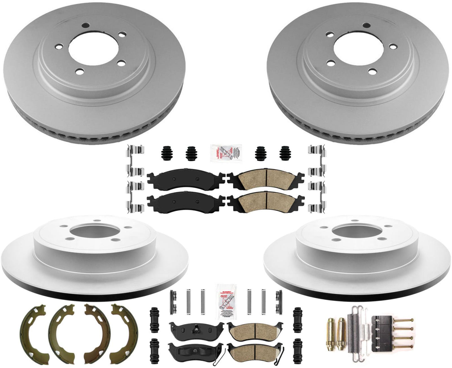 Rotores de freno de rendimiento, pastillas de cerámica, zapatos de estacionamiento para Ford Explorer 2006-2010