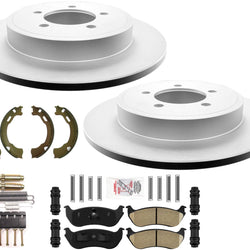 Rear Performance Brake Rotors Ceramic Pads Parking Shoes For Explorer 2002-2005