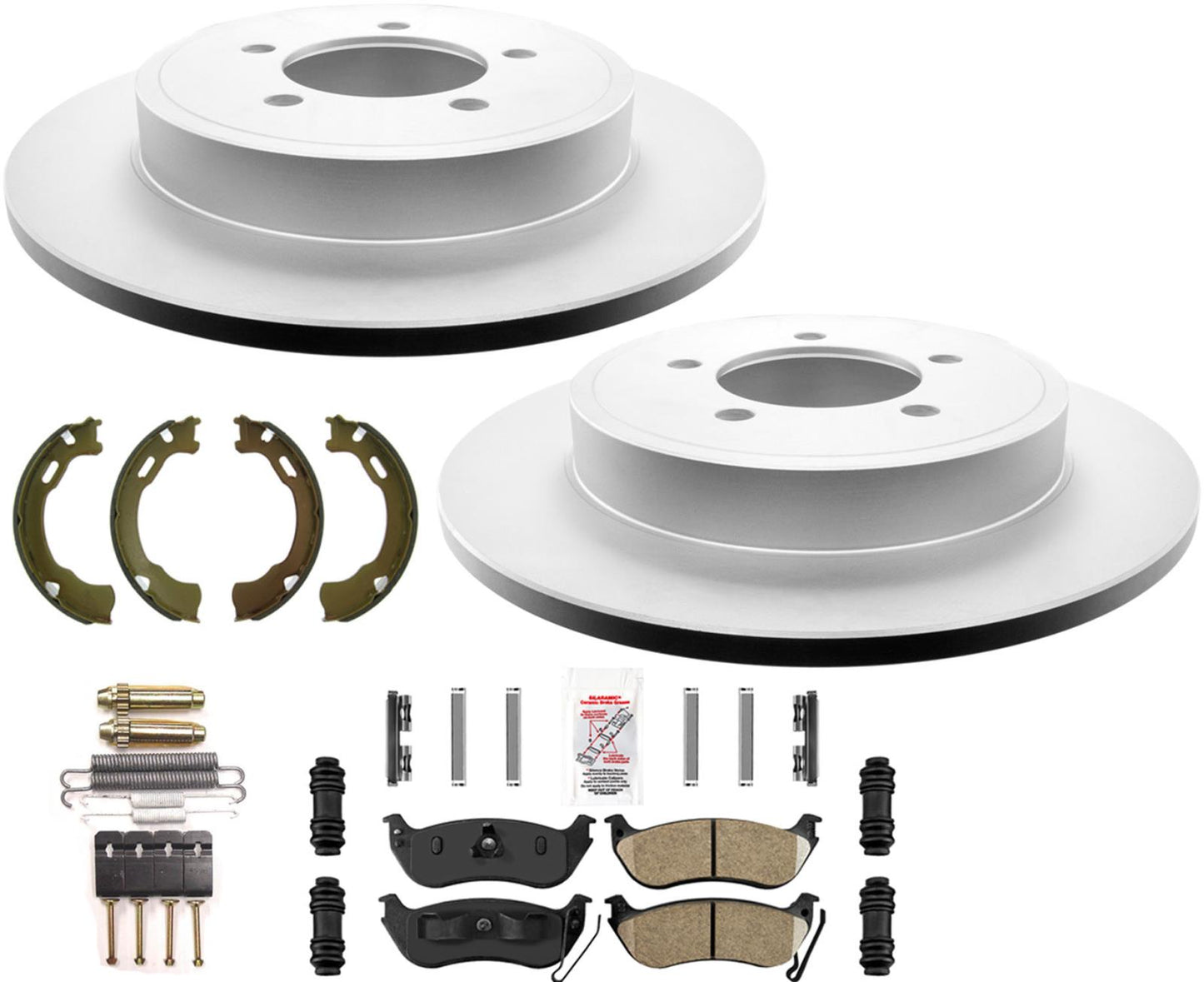 Rotores de disco de freno de rendimiento, almohadillas Cer, zapatos de estacionamiento para Ford Explorer 2006-10