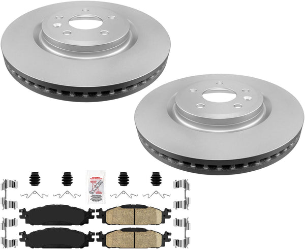 Front GEO Coated 325MM Brake Rotors Brake Pads Hardware For Ford Explorer 11-19