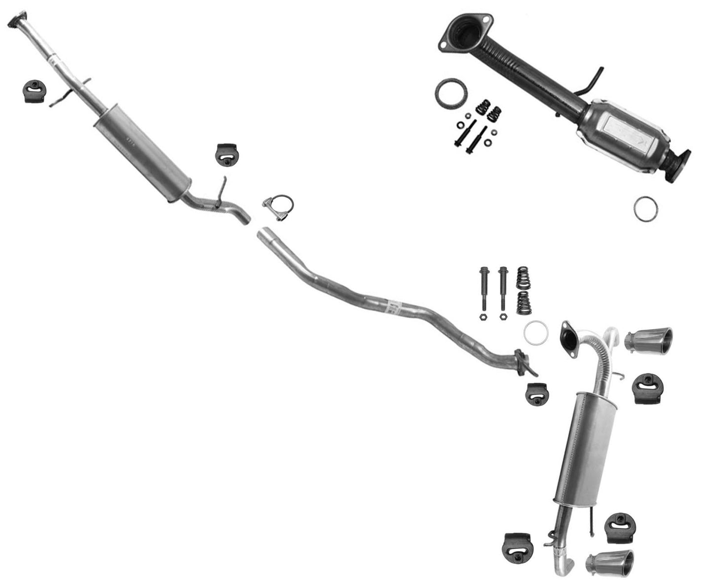 Tubo de extensión convertidor, silenciador trasero doble, sistema de escape para Acura RDX 2007-12