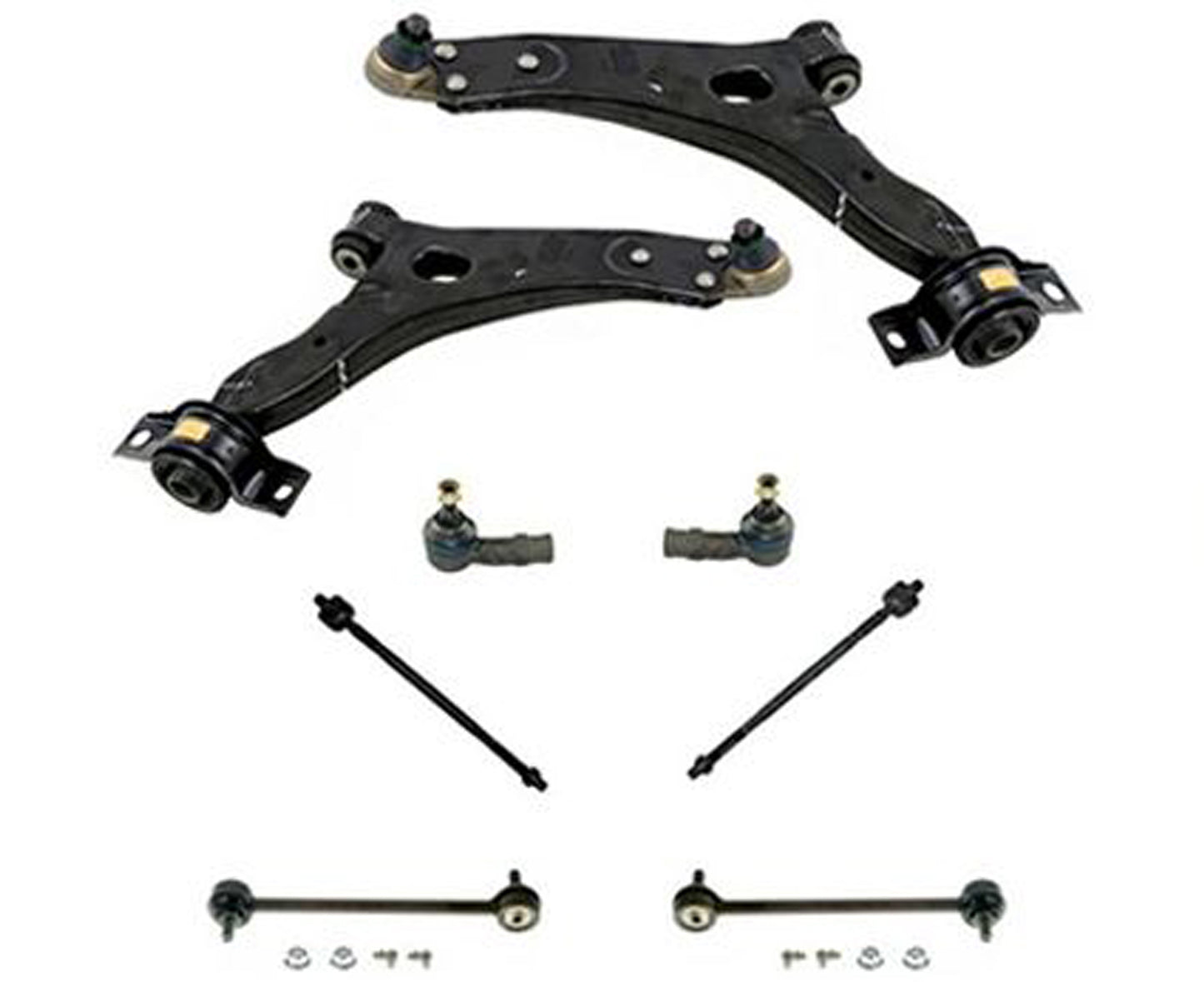 07/01/00 to 04/04/04 Fits Ford Focus Control Arms + Ball Joint Tie Rods 8Pc Kit