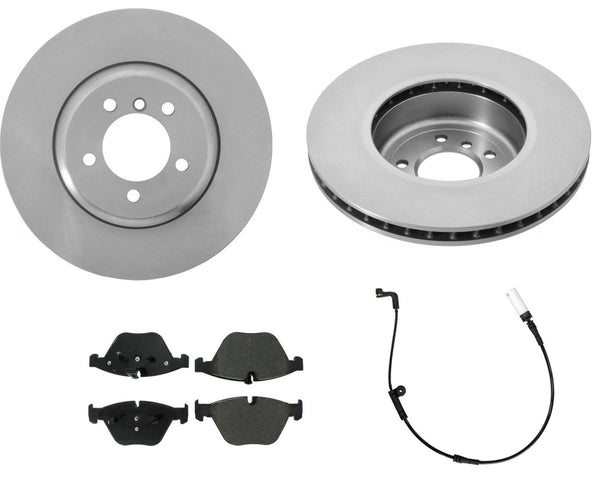 Pastillas de cerámica para rotores de freno de disco delantero para BMW 550I 06-10 con kit de 4 piezas de sensor