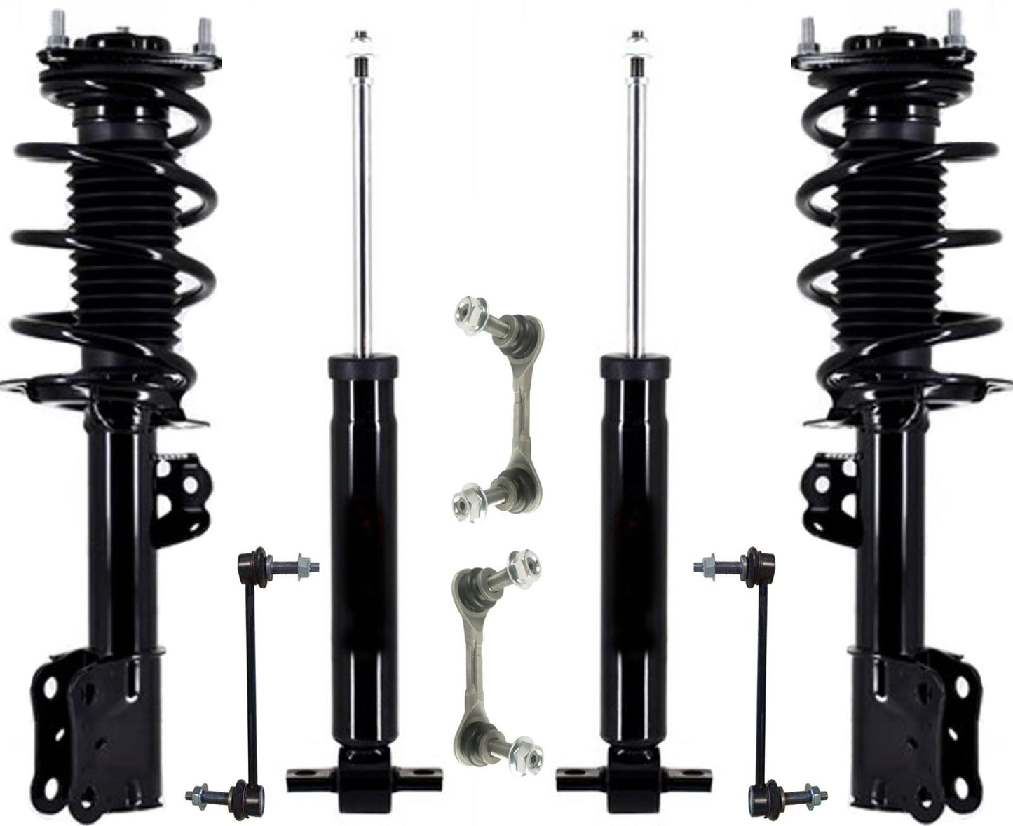 Amortiguadores y eslabones delanteros y traseros para Mustang 5.0L 15-20 sin suspensión electrónica.