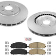 Front AmeriBRAKES Coated Disc Brake Rotors Pads for Chrysler Pacifica 2017-2022