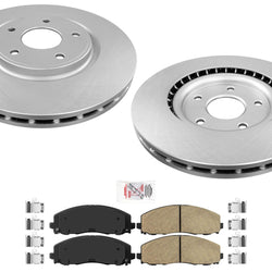 Front AmeriBRAKES Coated Disc Brake Rotors Pads for Chrysler Pacifica 2017-2022