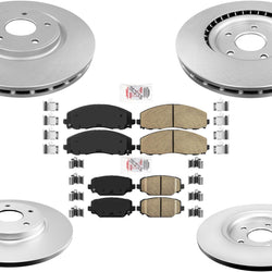 Front & Rear Coated Brake Rotors & Ceramic Pads For Town & Country 2012-2016