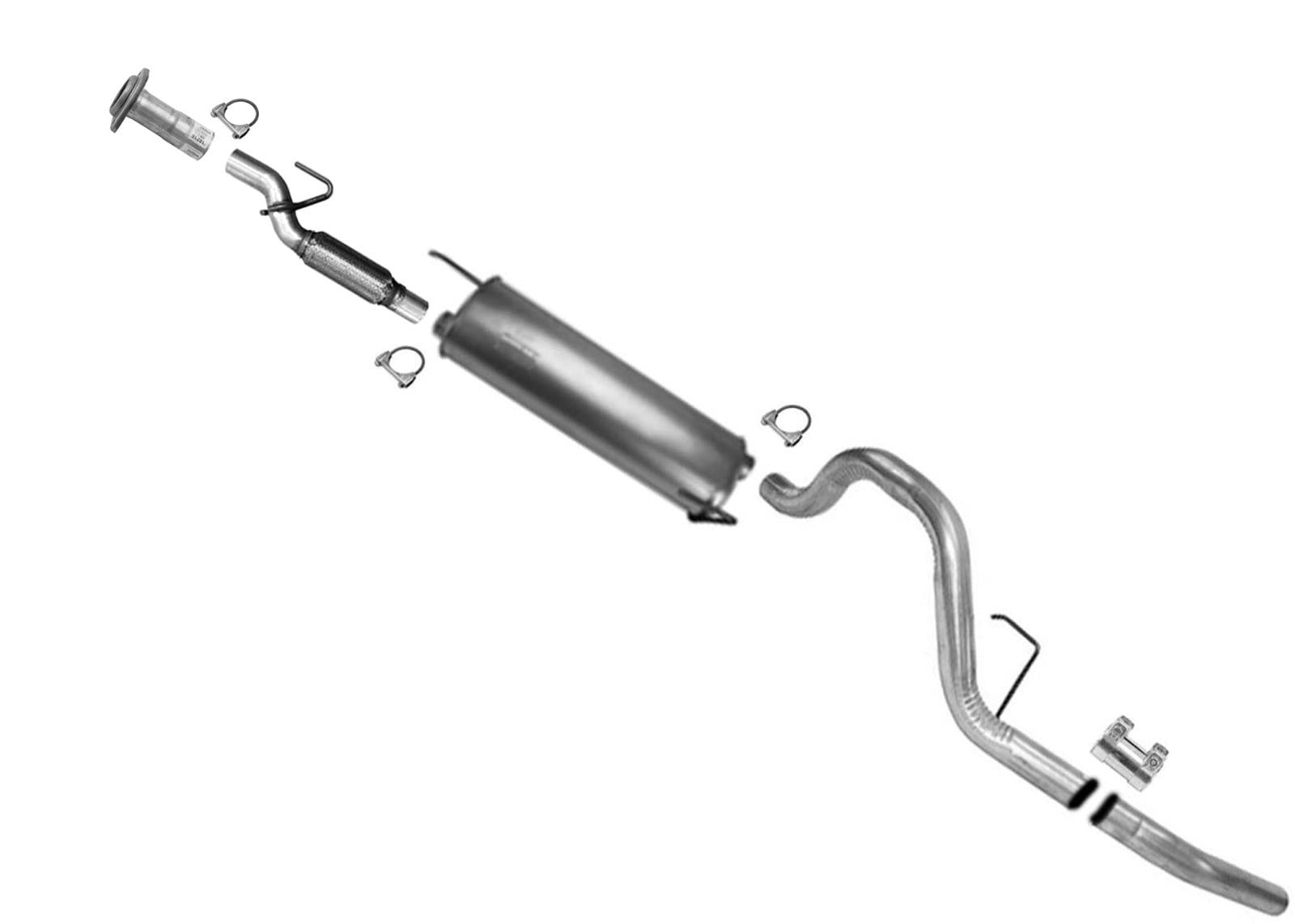 Sistema de escape de tubo de cola de silenciador resonador para F150 11-14 3.7L 126" Distancia entre ejes