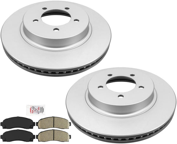 Front Coated Brake Rotors & Ceramic Brake Pads For 2002-2005 Ford Explorer