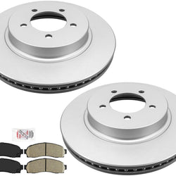 Conjunto de cojinete de cubo de rueda delantera, rotores recubiertos y pastillas de freno para Explorer 2002-05