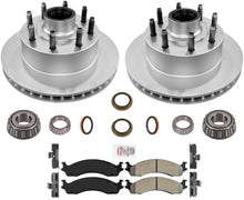 Coated Brake Rotors Bearings Pads For 1995-2007 Ford E250 Econoline 4 Wheel ABS