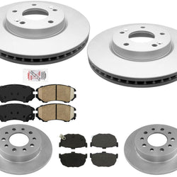 Front and Rear Brake Rotor & Ceramic Brake Pads for Hyundai Tiburon 2.0L 03-2008