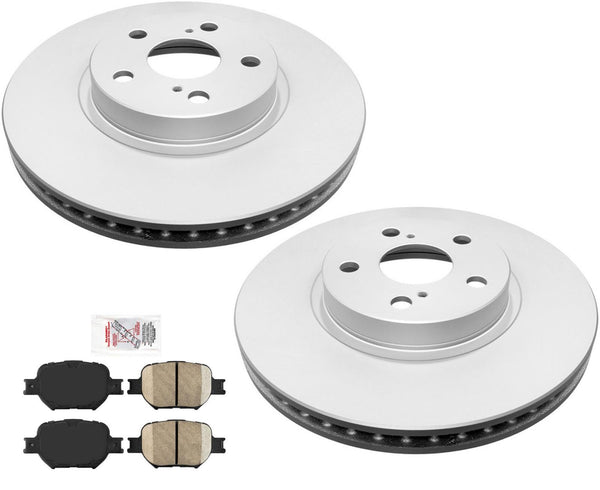 For 02-05 Toyota Celica GT & GTS Front Coated Brake Rotors & Ceramic Brake Pads
