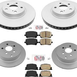 For 2005-2010 Scion TC Front & Rear Coated Brake Disc Rotors & Ceramic Pads 6pc