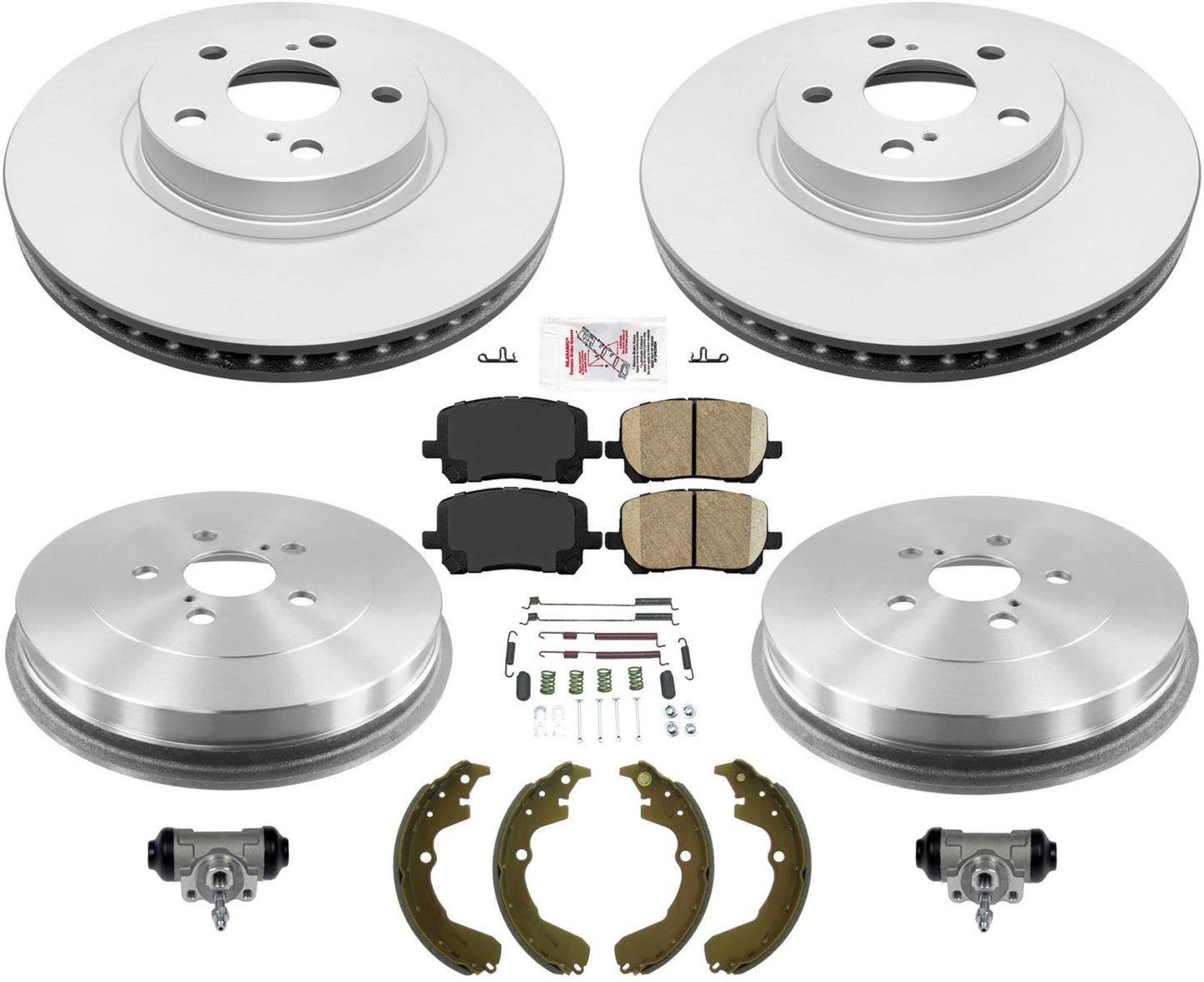 Fits 03-08 Toyota Matrix Front Wheel Drive Front Rear Brake Kit Brake Pads Shoes