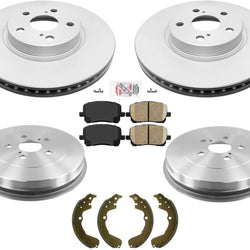 For 03-08 Toyota Matrix Front Wheel Drive Front Coated Rotors Pads Drums & Shoes