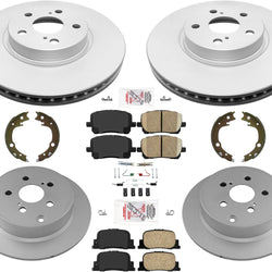 Front & Rear Coated Brake Disc Rotors & Ceramic Pads For 2005-2010 Scion TC