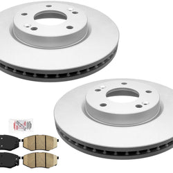 Front Coated Brake Rotors & Ceramic Pads For 2010-2012 Tucson Front Wheel Drive