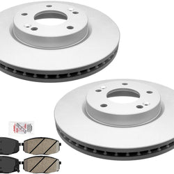 For 2009-2012 Hyundai Elantra Hatchback Front Coated Brake Rotors & Ceramic Pads
