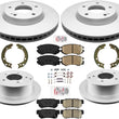 For 07-10 Optima 2.4L 2.7L Front & Rear Coated Disc Brake Rotors & Ceramic Pads