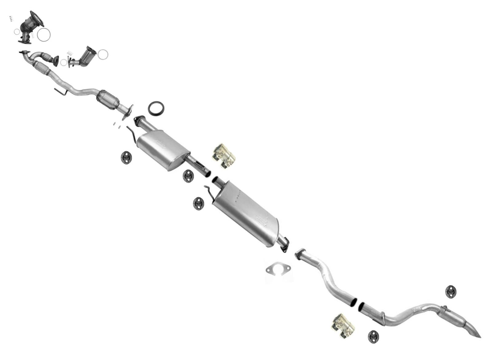 Conjunto de resonador medio y tubo de escape para Nissan Pathfinder 2013-2018 3.5L