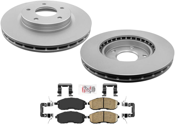 GEO Performance Coated Disc Brake Rotors Pads For Nissan Sentra 2013-2019