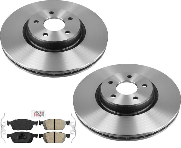 Rear AmeriBRAKES Carbon Disc Brake Rotors & Pads For Ford Transit Connect 14-18