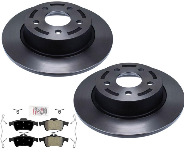 Rear AmeriBRAKES Carbon Disc Brake Rotors Pads for Ford Transit Connect 14-2018