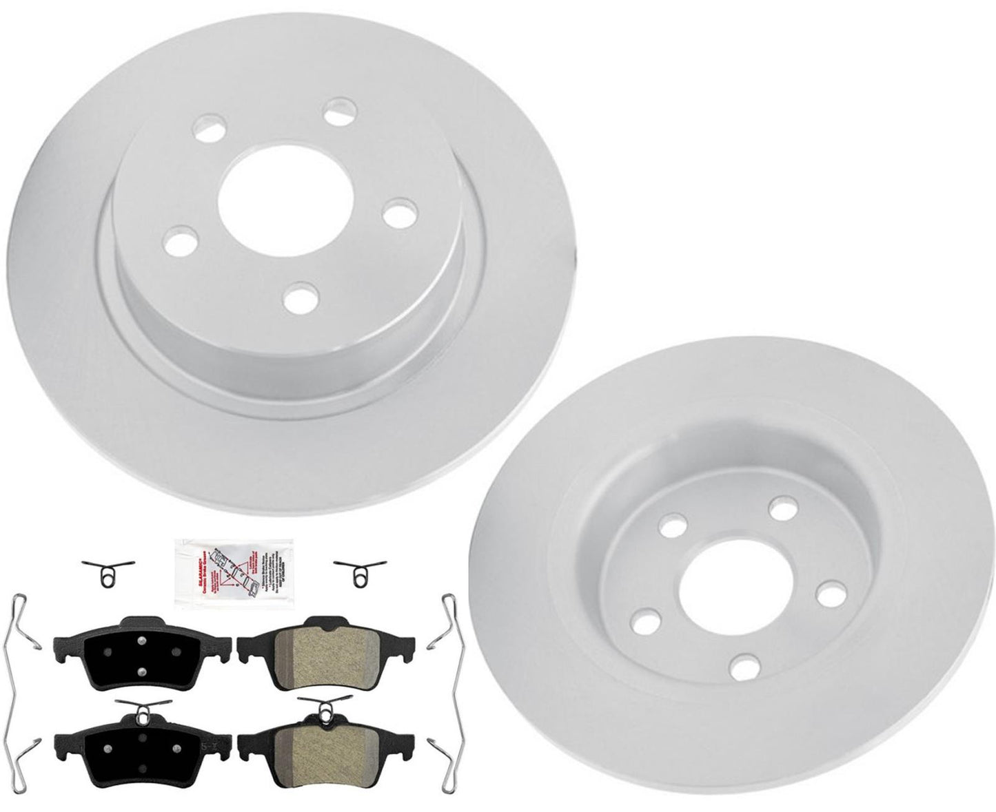 Rear GEO Coated Disc Brake Rotors & Brake Pads For Ford Transit Connect 19-2022