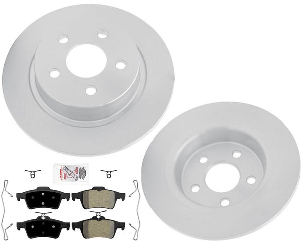 Rear GEO Coated Disc Brake Rotors & Brake Pads For Ford Transit Connect 19-2022